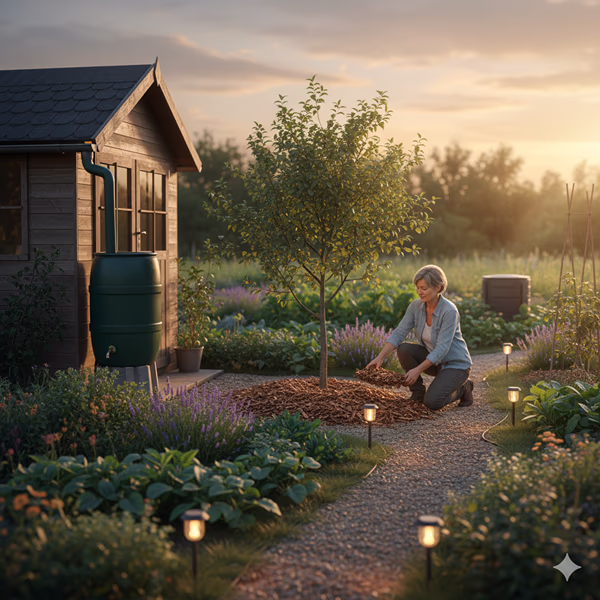 Paysagiste en train de planter
